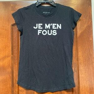 Zadig & Voltaire JE M’EN FOUS Black Graphic T-Shirt in Sz S